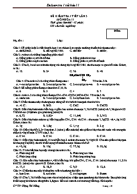 Đề kiểm tra 1 tiết lần 3 môn Hóa 11